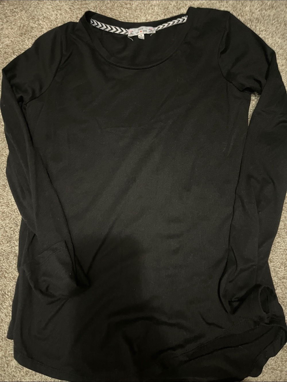 Everyday Scoop-Neck Long Sleeve Top - Black